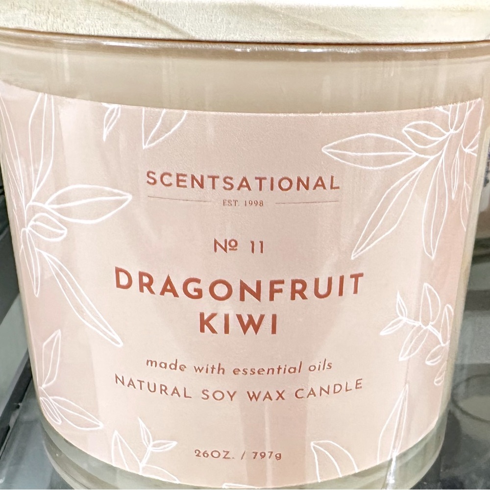 Dragonfruit Kiwi Natural Soy Wax Candle Scentsational 1-wick 11oz